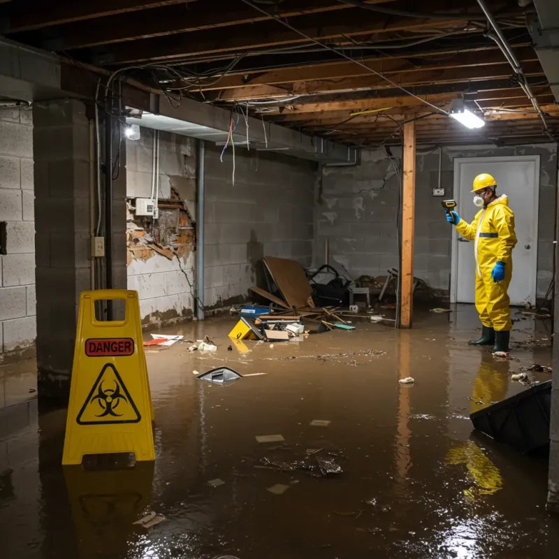 Flooded Basement Electrical Hazard in Troutdale, OR Property