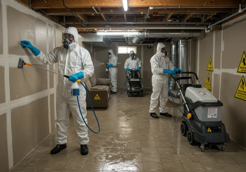 Basement Moisture Removal and Structural Drying process in Troutdale, OR